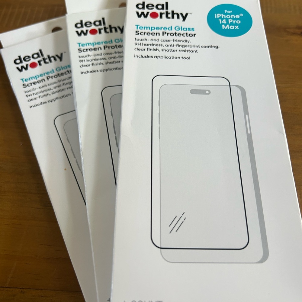 NWT Tempered Glass Screen Protector for iPhone 14 Pro Max - White Packaging